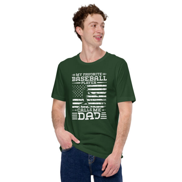 My Favorite Baseball Player Calls Me Dad Flag USA - Unisex t-shirt - Image 19