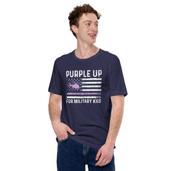 Purple Up Military Kids Military Child Retro American Flag - Unisex t-shirt - Image 7