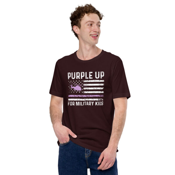 Purple Up Military Kids Military Child Retro American Flag - Unisex t-shirt - Image 3