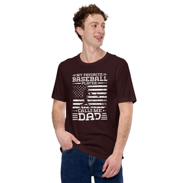 My Favorite Baseball Player Calls Me Dad Flag USA - Unisex t-shirt - Image 4