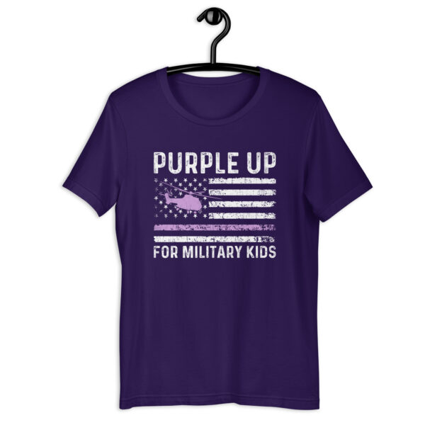 Purple Up Military Kids Military Child Retro American Flag - Unisex t-shirt